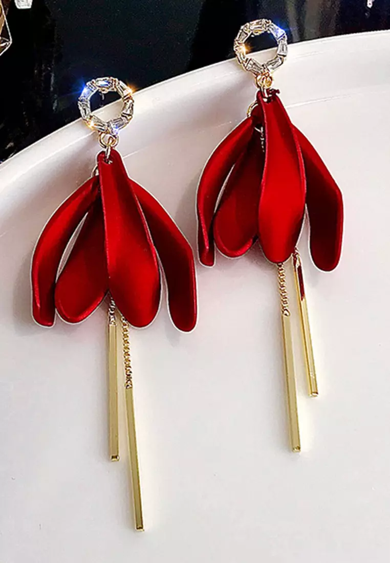 Red 2025 dangle earring