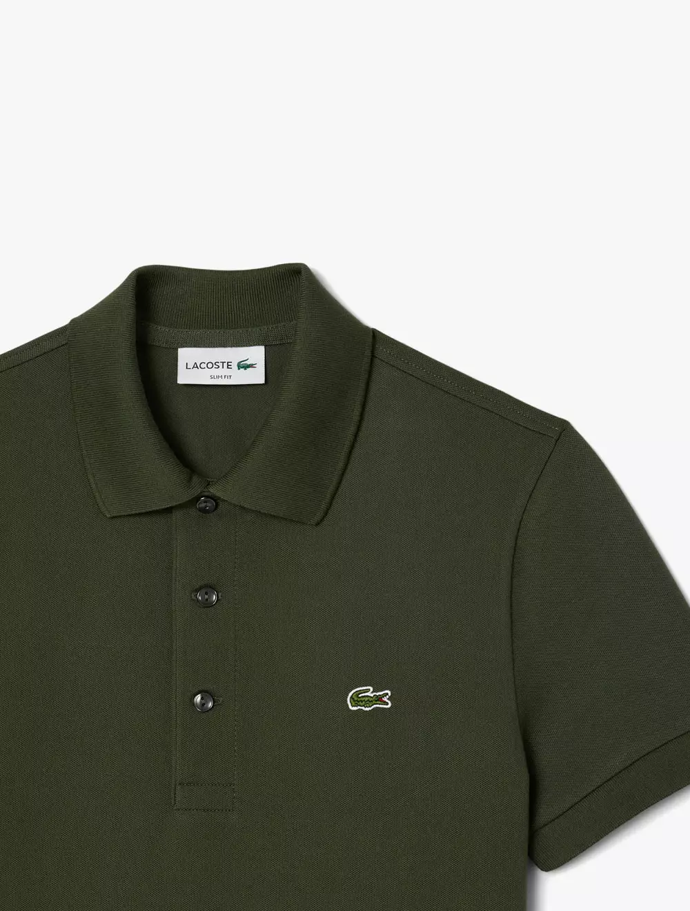 Slim Fit Stretch Mini Piqué Polo Shirt - Green