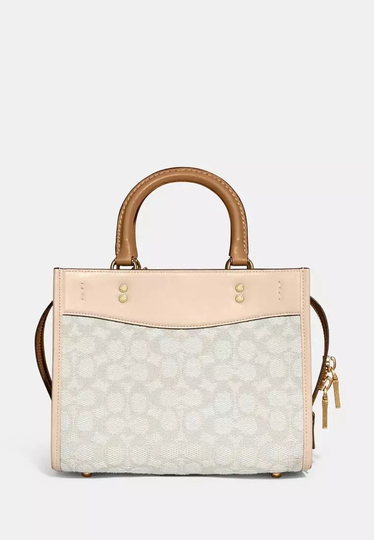 Coach Rogue 25 In Signature Textile Jacquard Chalk Ivory Multi