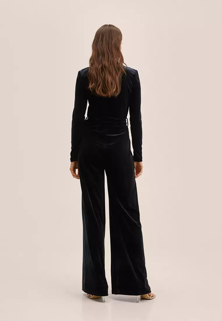 Velvet Belt Jumpsuit