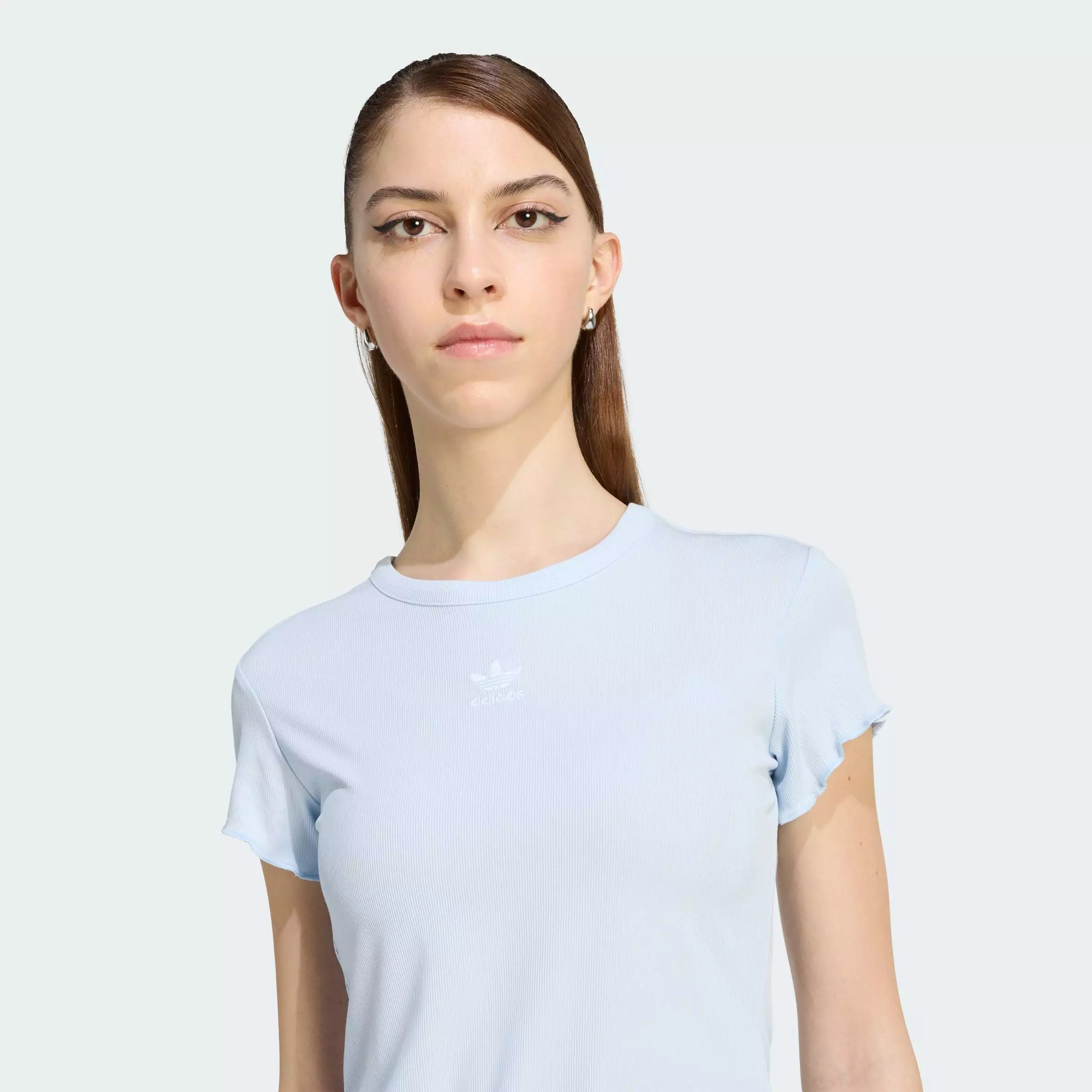 Lifestyle ESSENTIALS SCALLOPED EDGE BABY TEE Women Blue KE1108