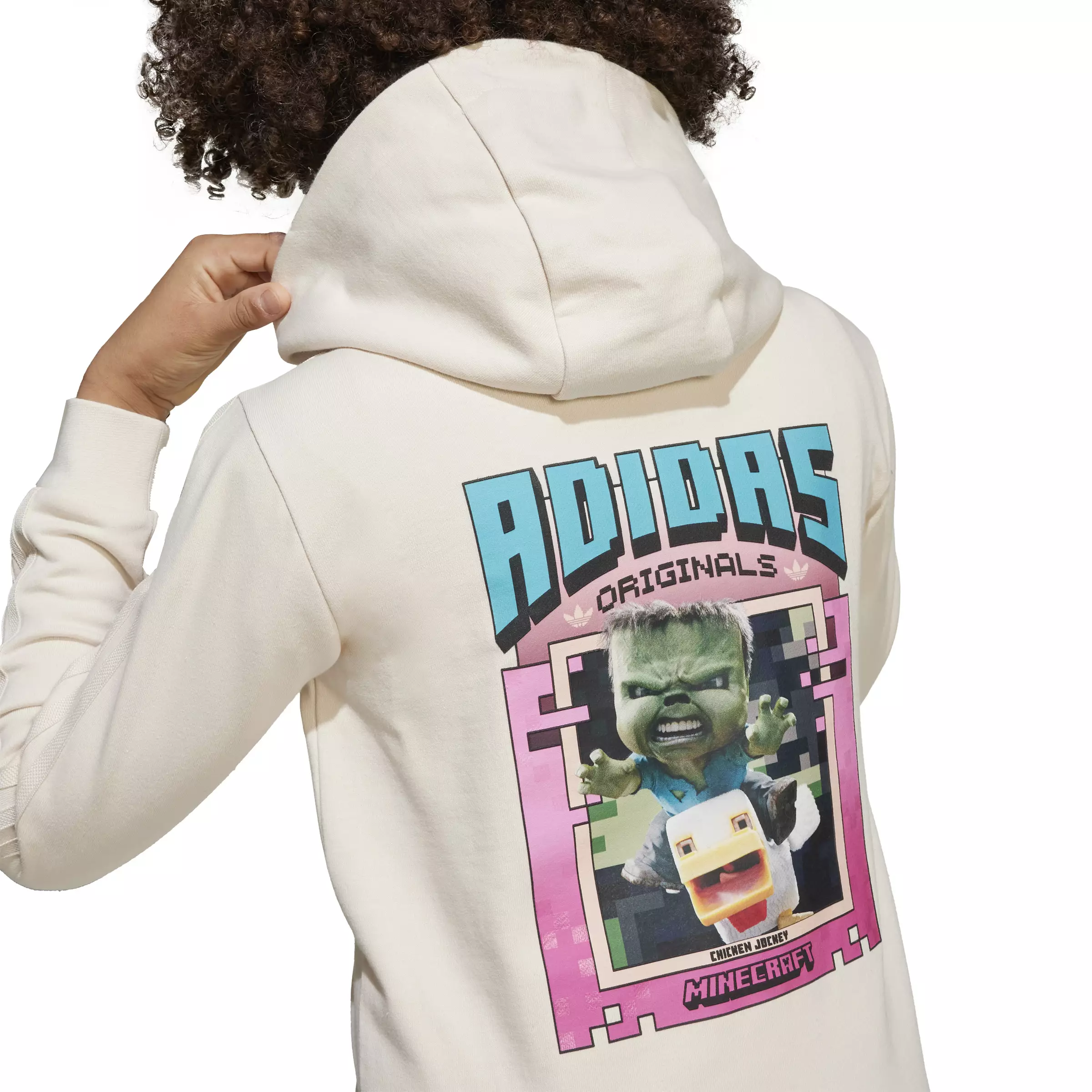 ADIDAS x Minecraft Graphic Hoodie JZ9932 - Hoodie Anak (Putih)