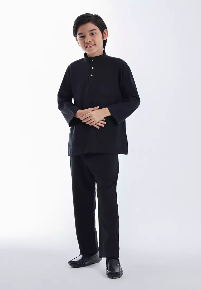 Alain Delon Baju Melayu Cekak Musang Budak - 19026501-99Black
