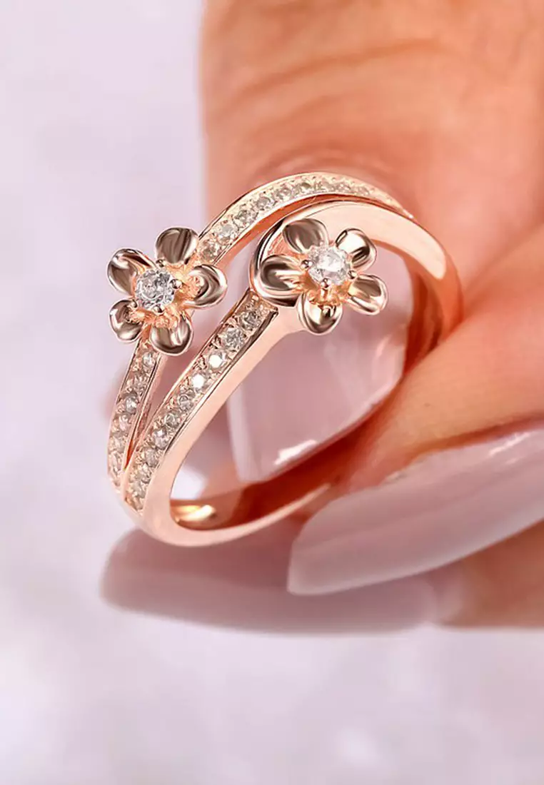 Cincin Wanita Titanium Berlian Perhiasan Fashion Korea Original Cincin Cewek Rings Kotak Indah