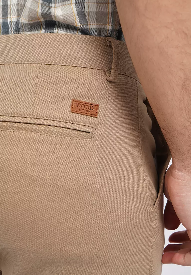 Tapered Slim Fit Textured Pants