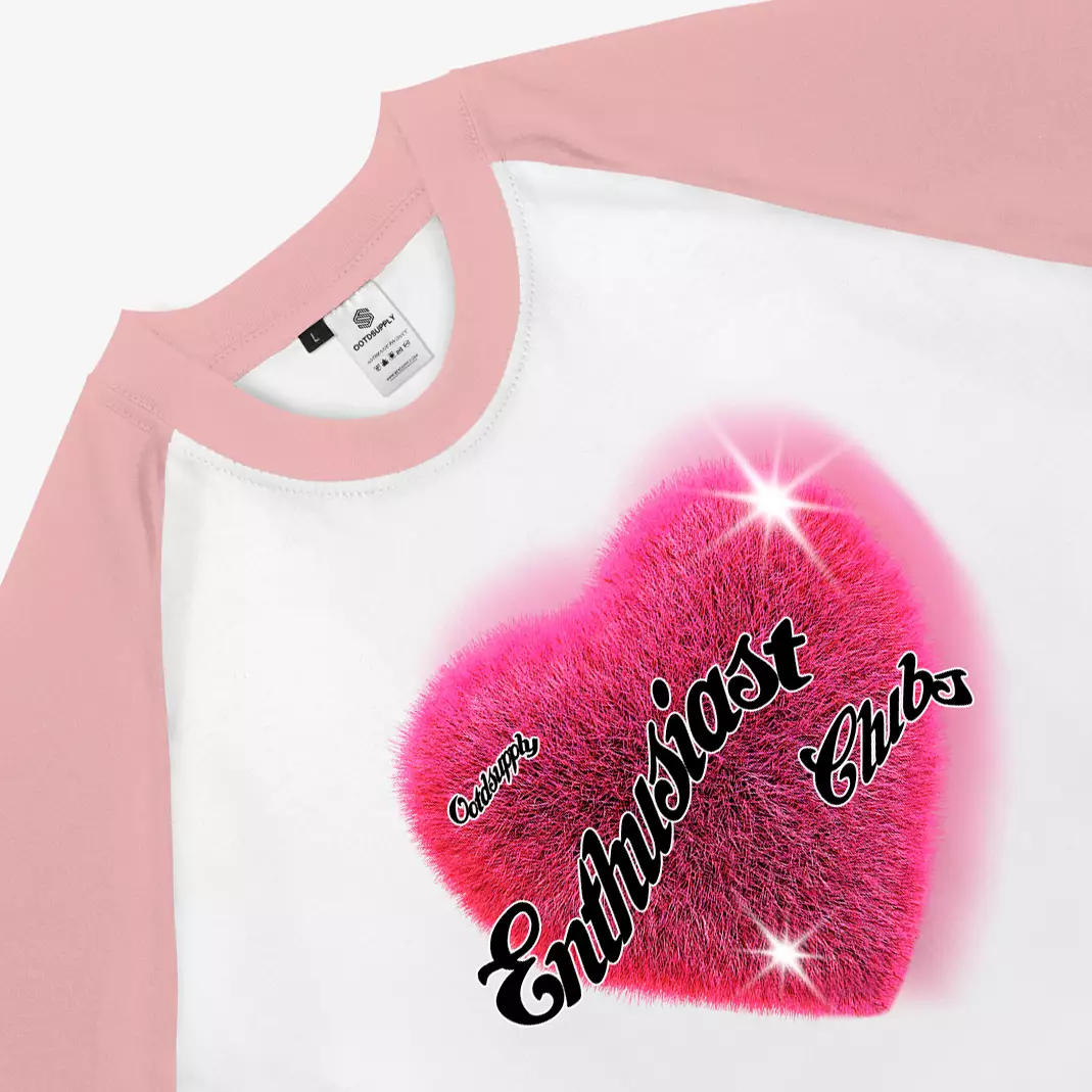 OOTDSUPPLY Croptee Fit Pink Furry White & Dusty Pink | Croptee Slimfit Wanita CSF010