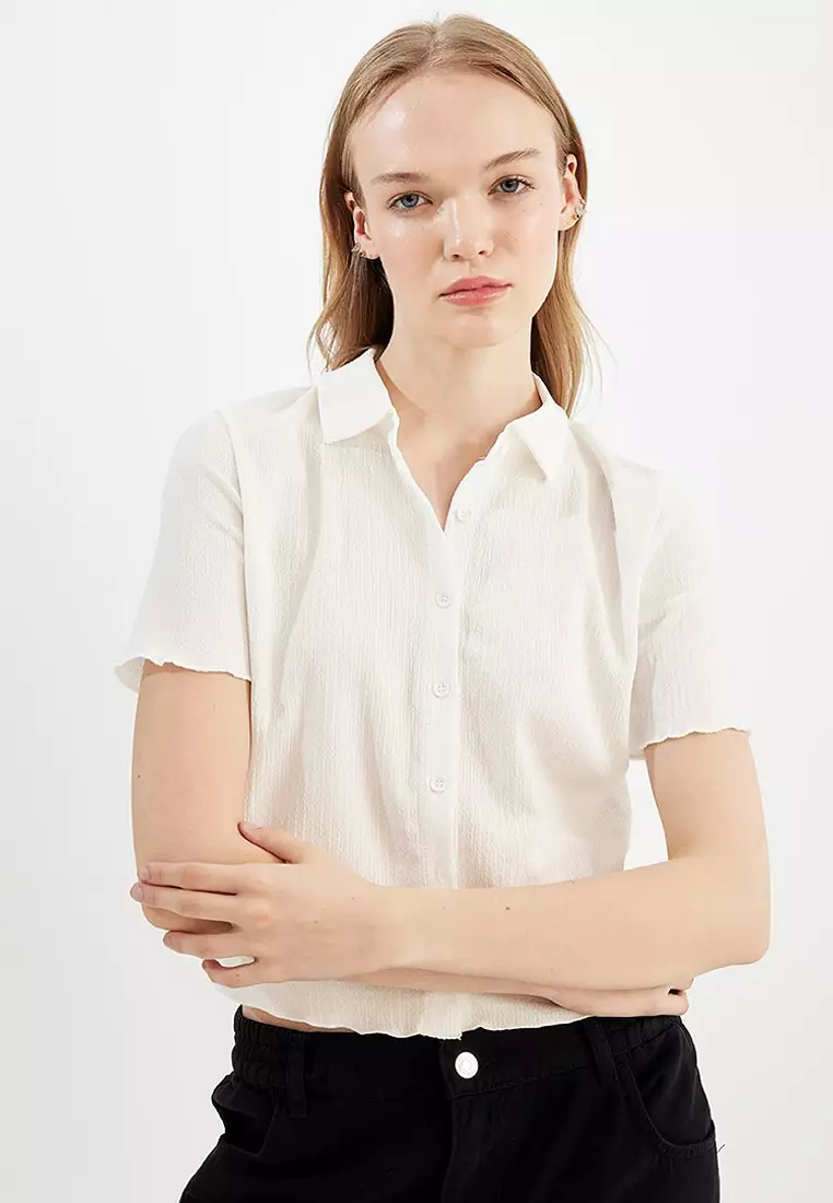 Cool Fitted Wrinkled Short Sleeve Shirt