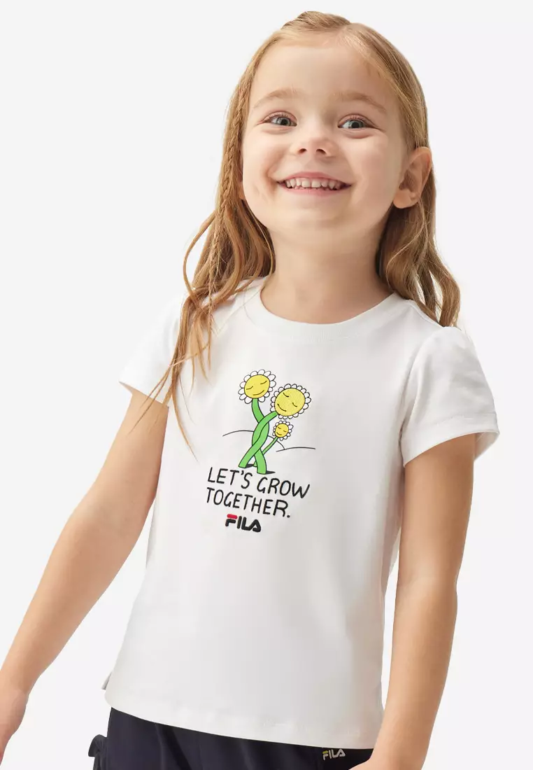 FILA FILA KIDS x Jeremyville Embroidery Theme Logo Cotton T shirt