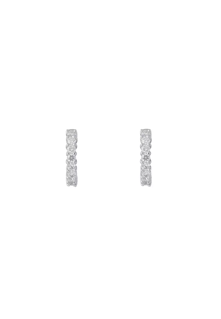TOMEI Loop Earrings, Diamond White Gold 750