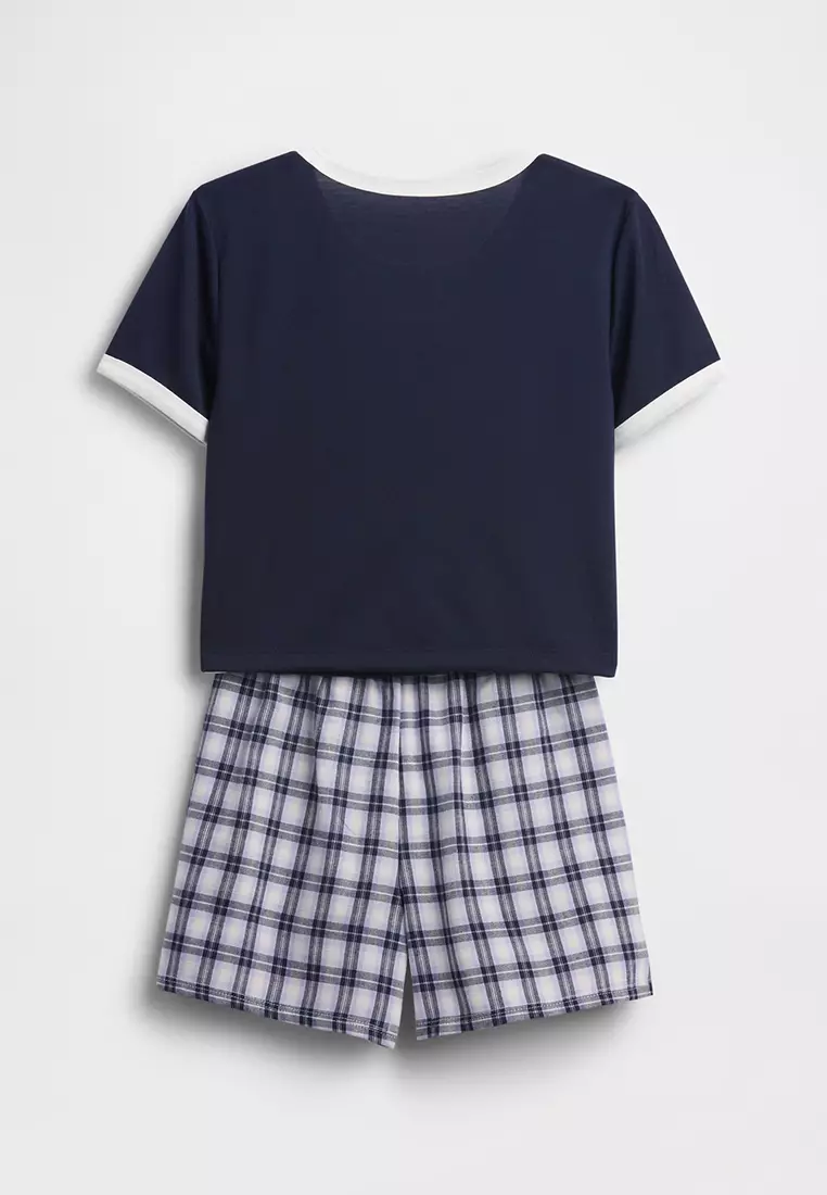 Short Sleeve Flannel PJ Set