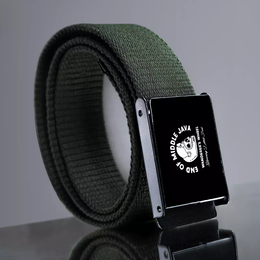 Gloaming Whell Green Ikat Pinggang Pria Kanvas Original Gloaming Belt