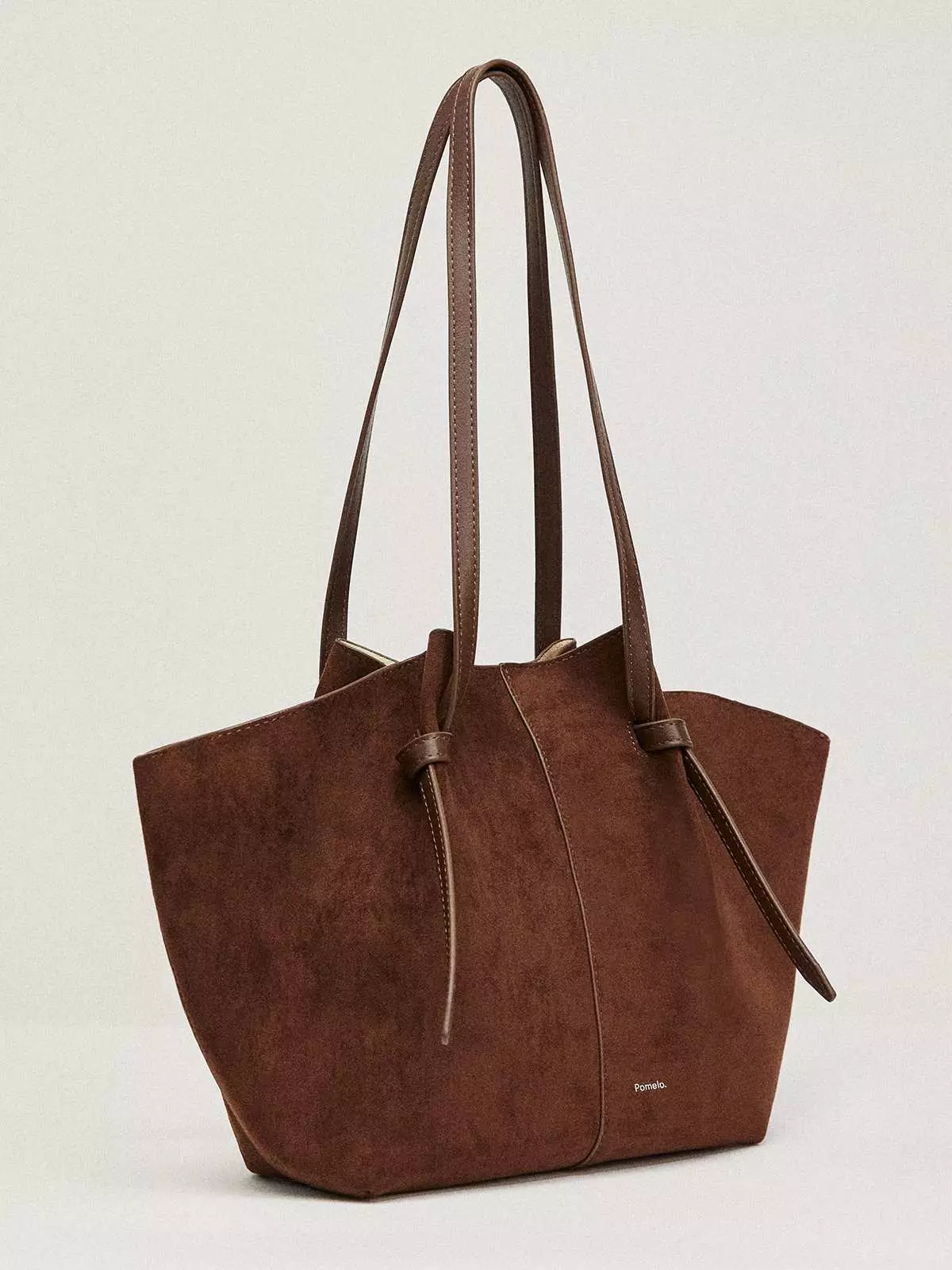 Pomelo - Tas Wanita - Vegan Suede Leather Bag - Dark Brown