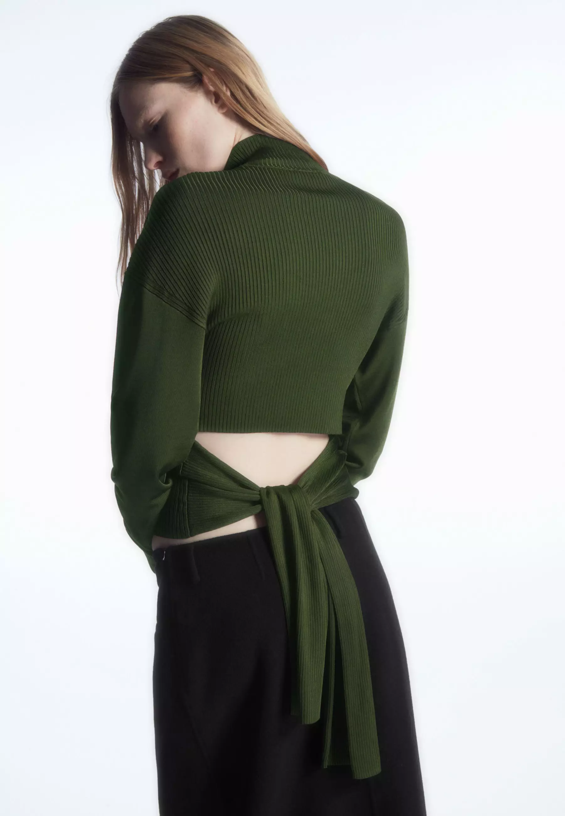 Open-Back Ribbed-Knit Top