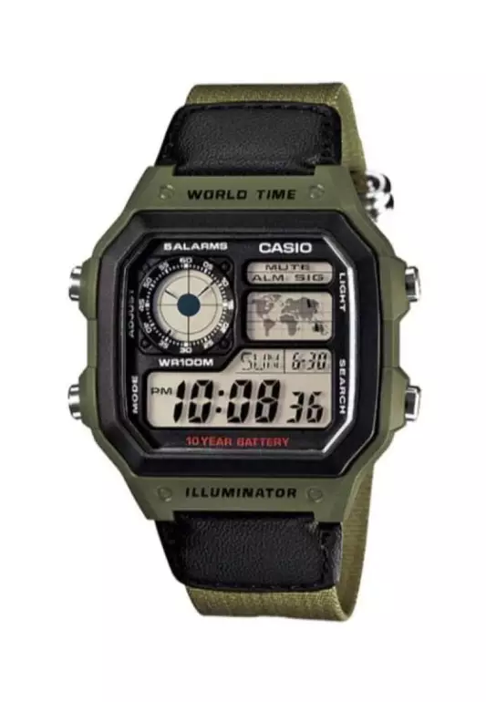 Men's Digital AE-1200WHB-3BV Black Resin Band Sport Watch