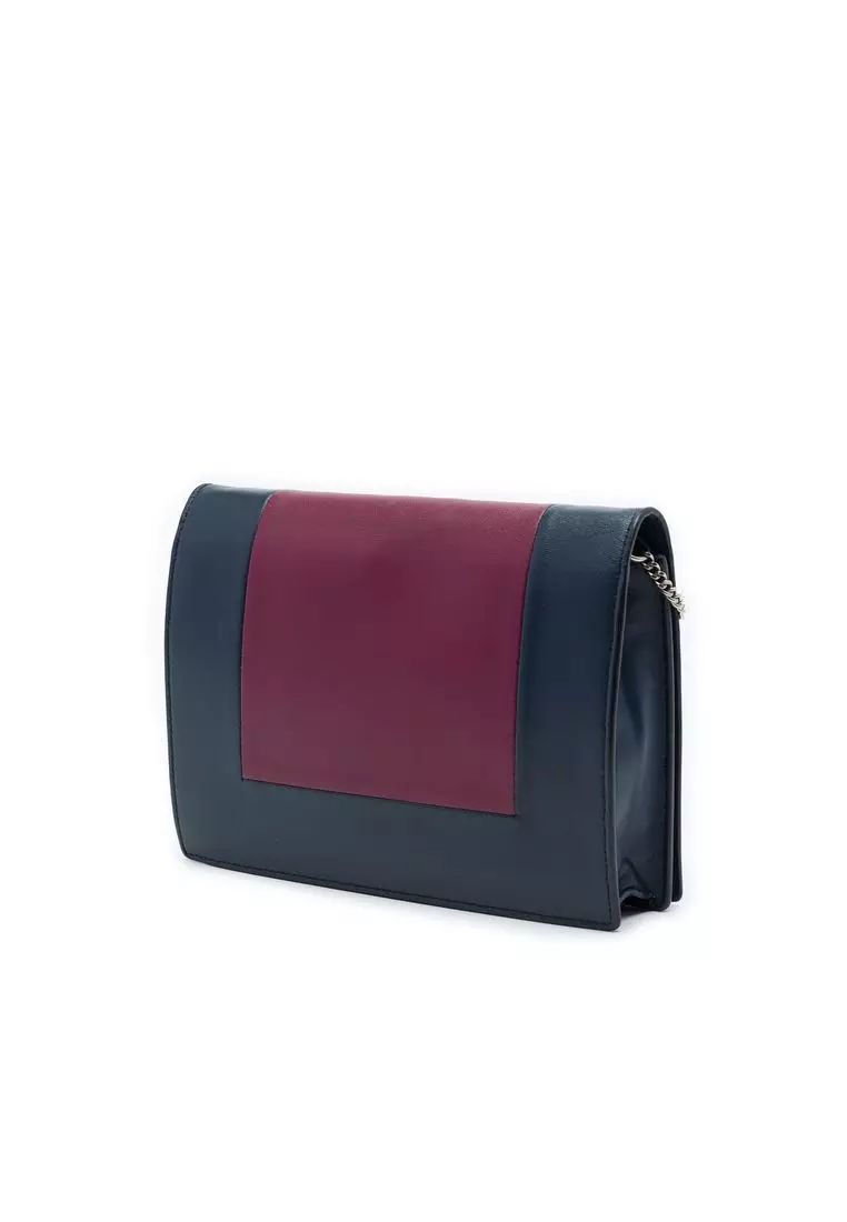 Pre-Loved Celine Leather Frame Wallet On Chain