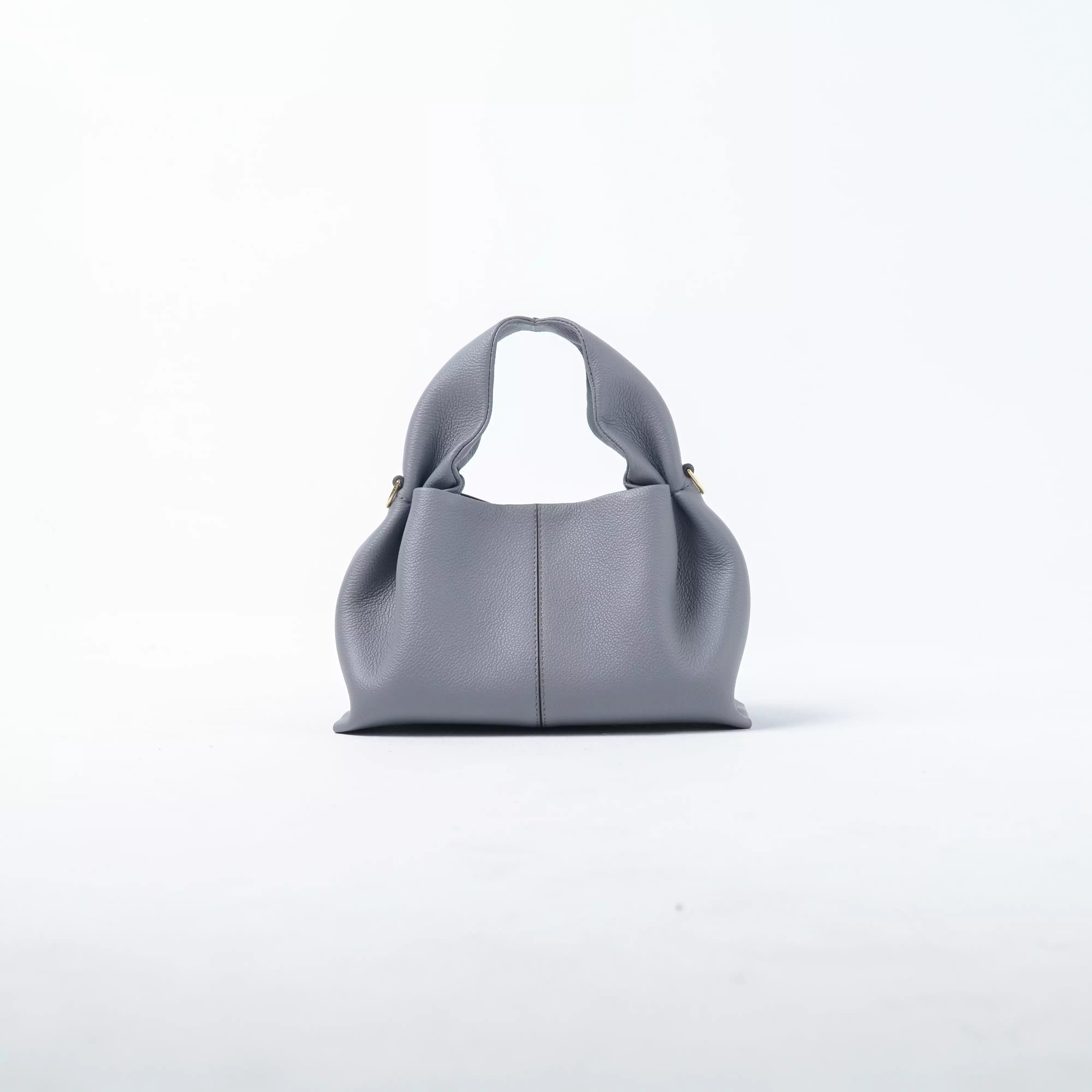 Tas POLENE NUMERO NEUF TEXTURED LEATHER GALET GREY SHOULDER BAG SMALL 100% ORIGINAL