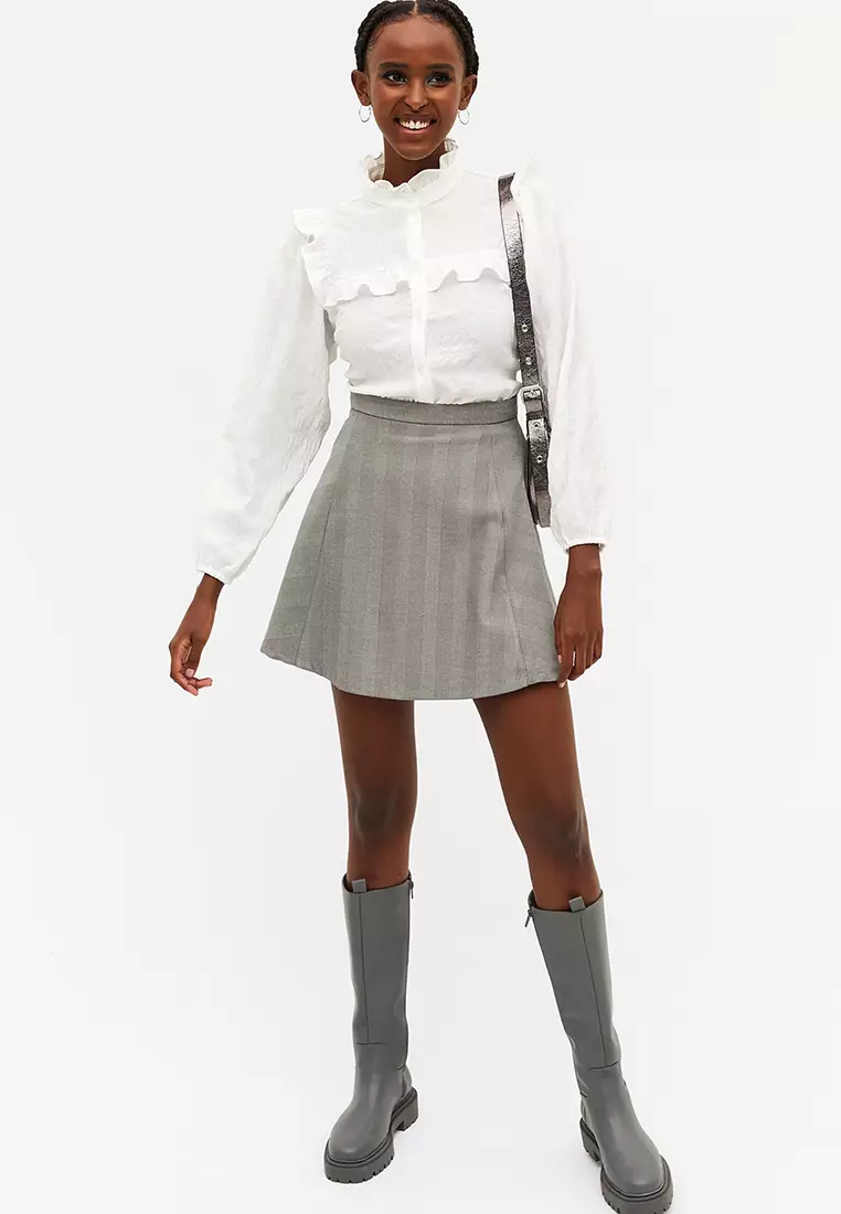 Plaid mini shop skirt monki