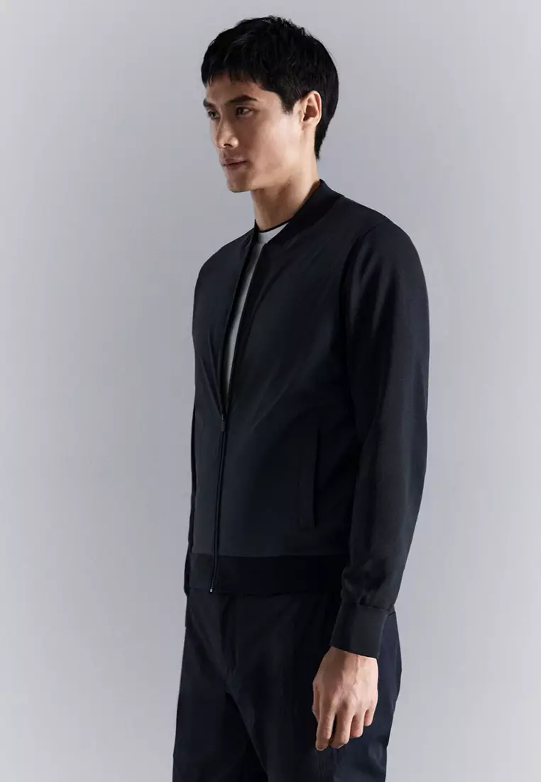 Combined Bomber Jacket In Knit