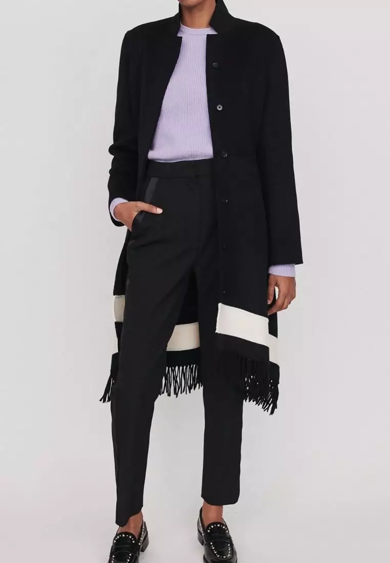 maje textured double faced coat
