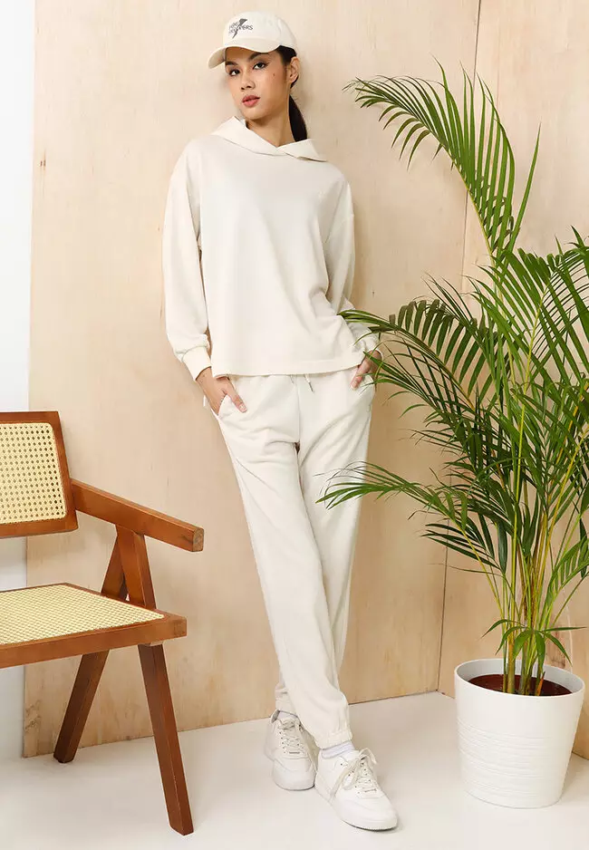 White discount casual joggers