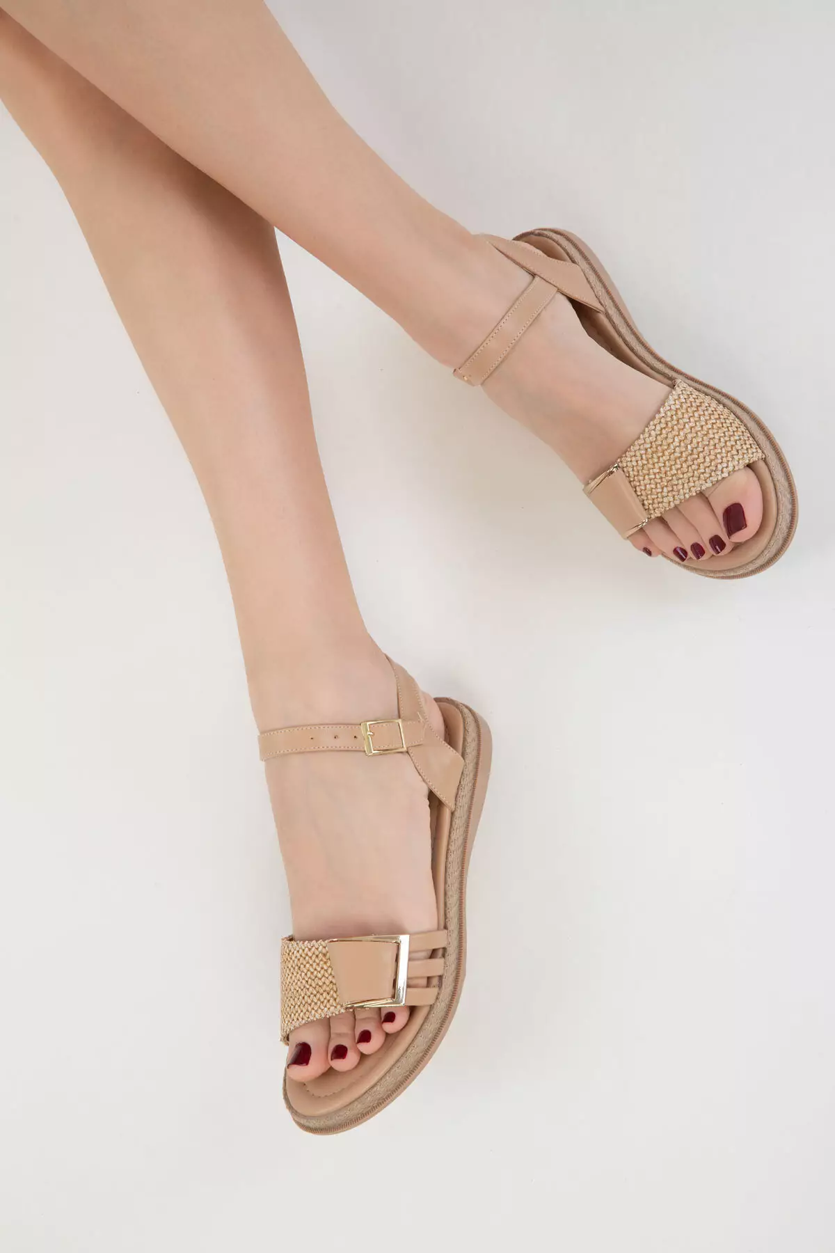 Nude-Wicker Women's Sandals 20395