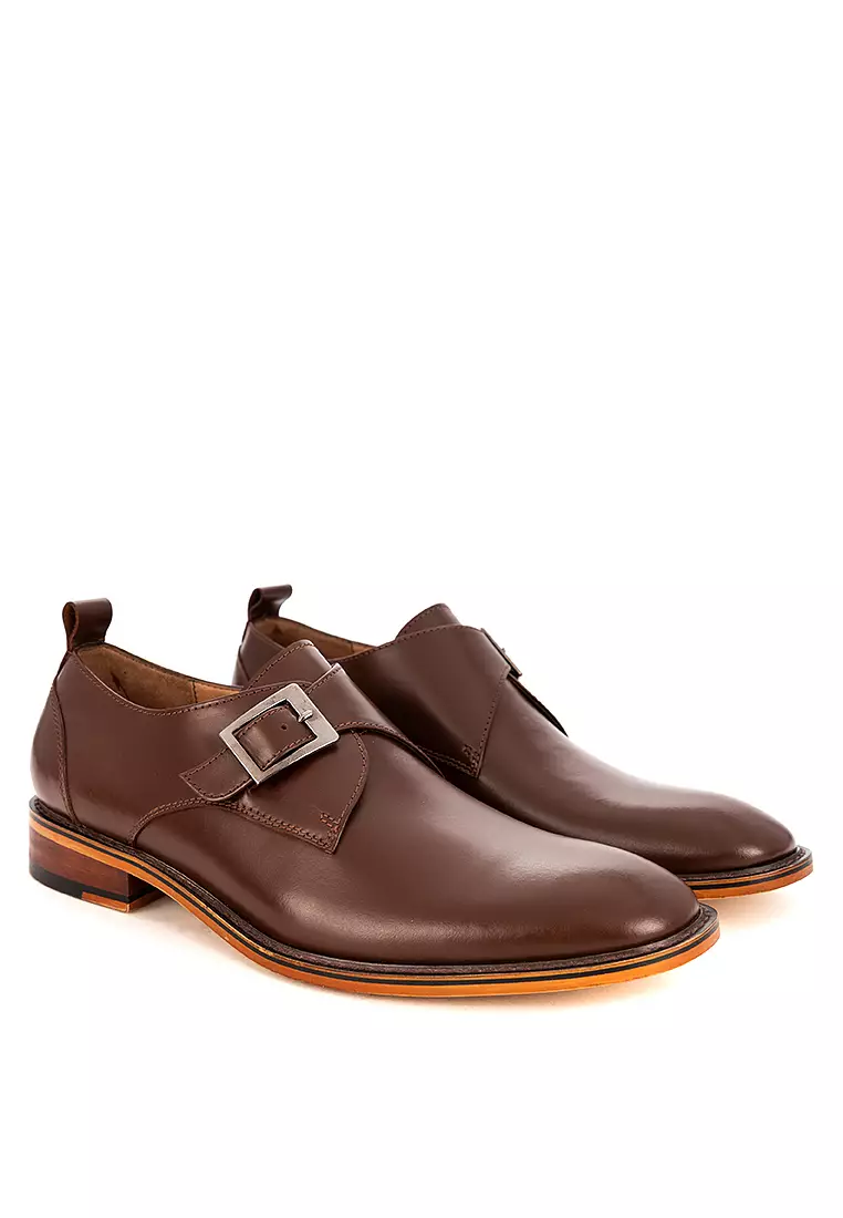 Fritz Brown Single Monk Strap Shoes