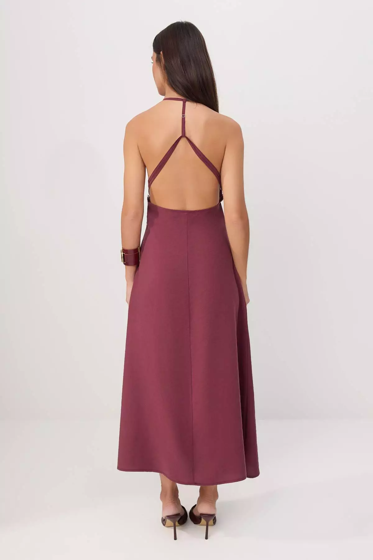More Sustainable Plum Modal Maxi Woven Dress Twoss26El362