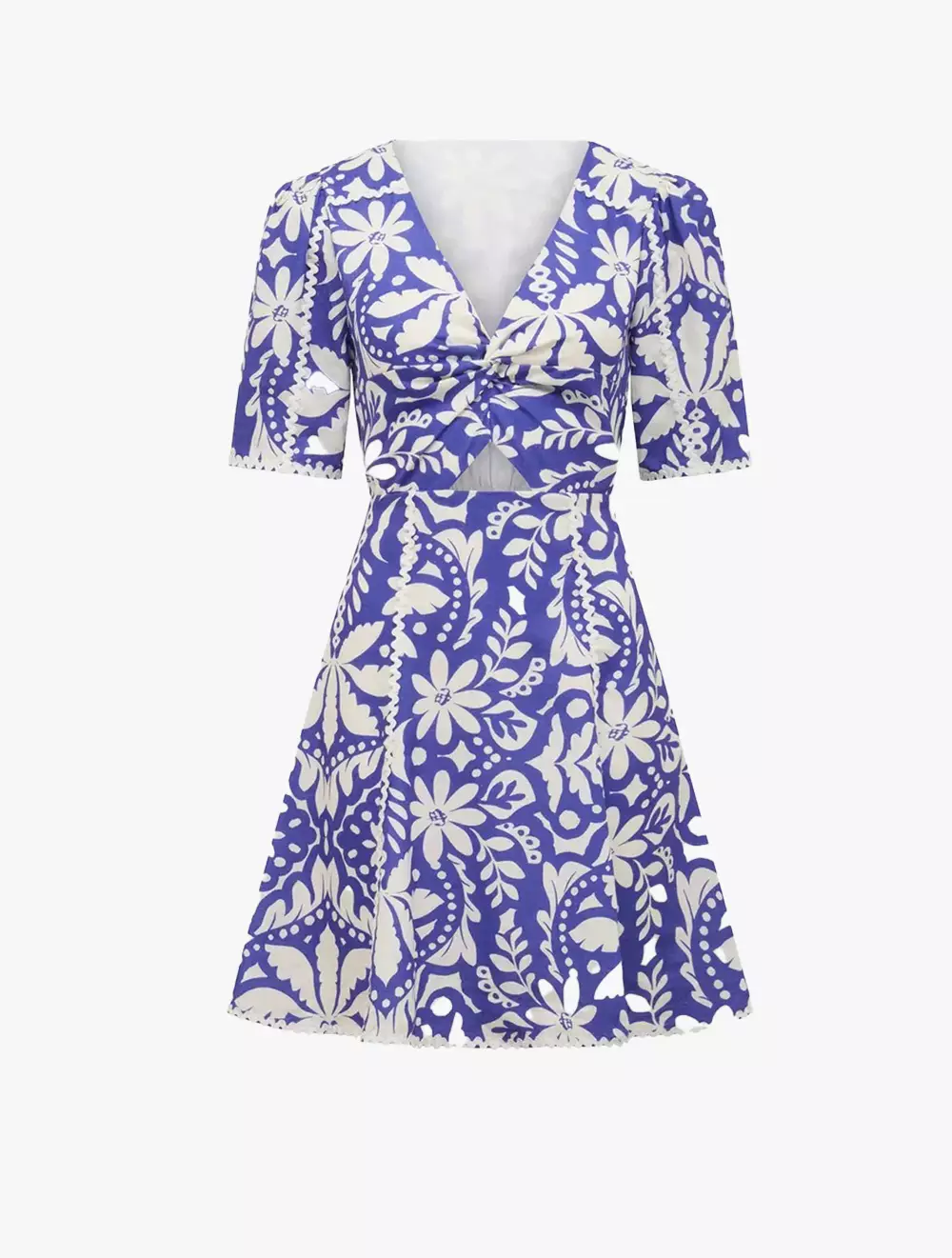 Maria Printed Trim Mini Dress
