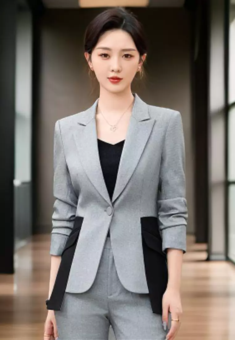 Buy Halo Single Button Color Block Blazer 2025 Online ZALORA - Main Image