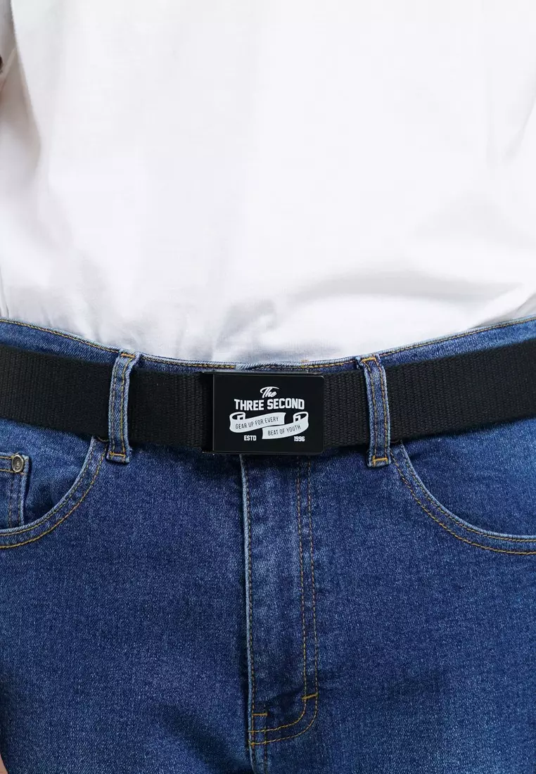 3Second Men's Webbing Belt Beat of Youth OL-040425