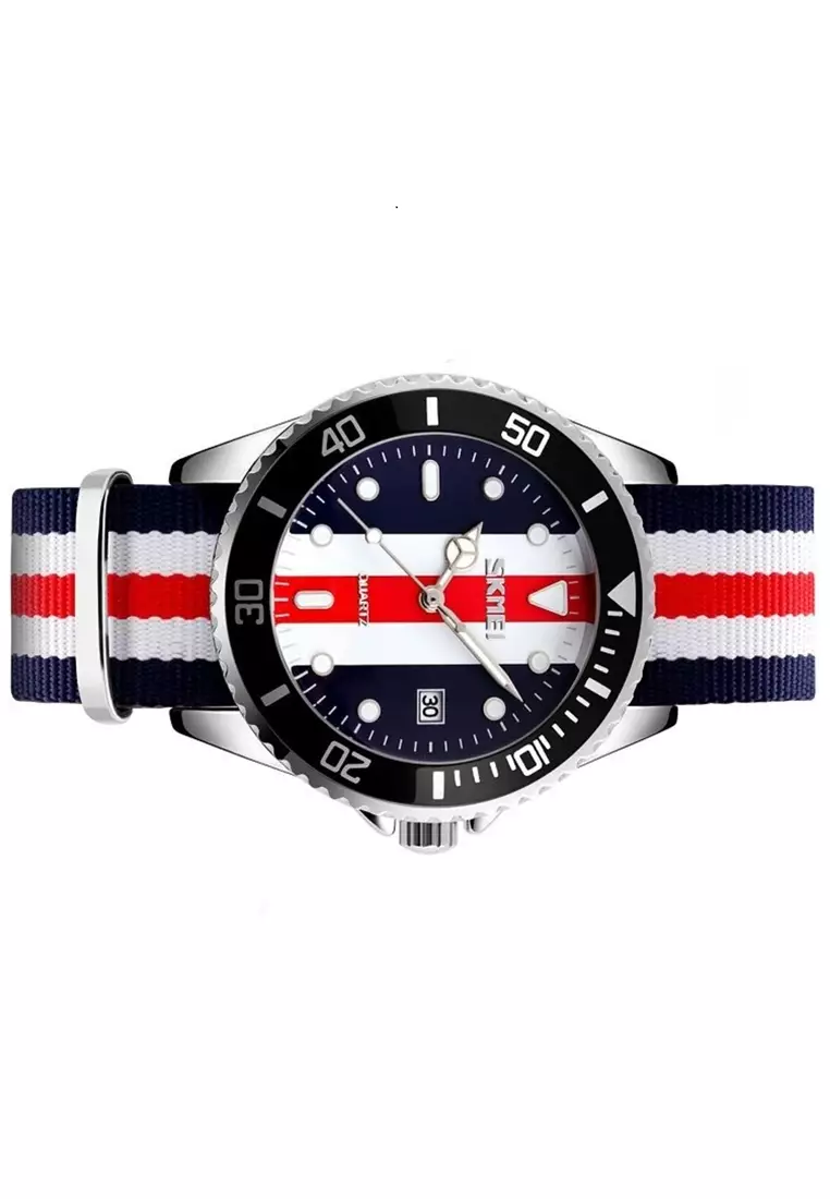 Jam Tangan Casual Analog Pria Waterproof 30m Strap Tali Material Kanvas YG77 ORIGINAL