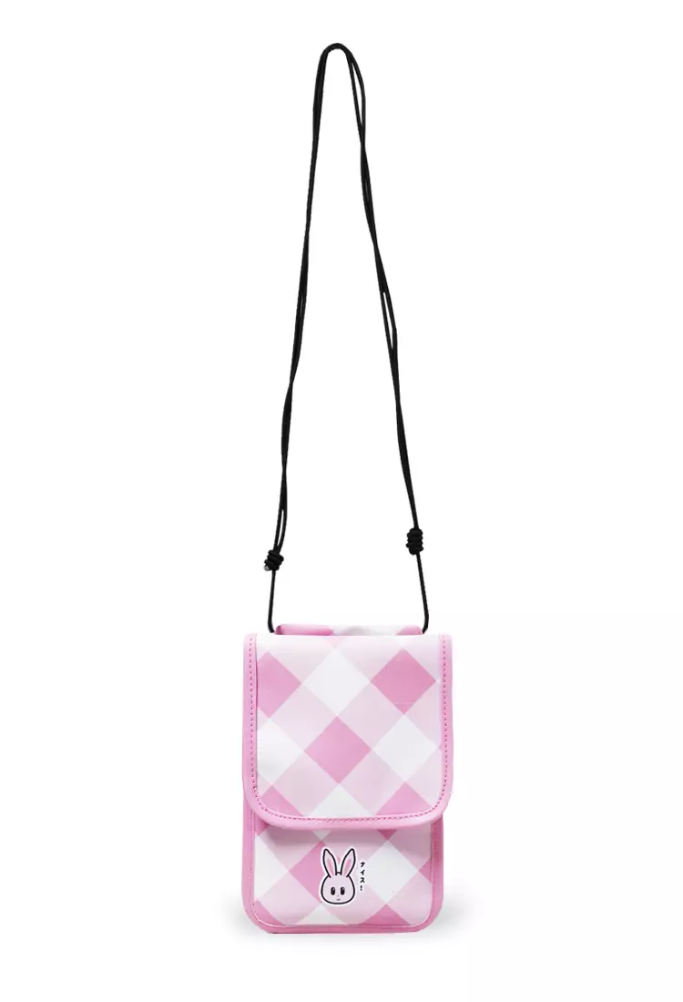 AMB94 Dompet Gantung Kalung Leher Multifungsi Handphone Touchscreen Angel-B Pink