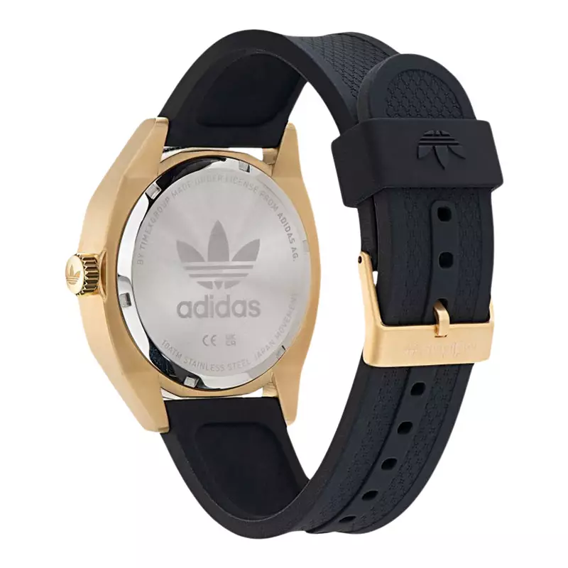 Jam Tangan Unisex Adidas AOFH22002 Champagne Dial Black Rubber Strap