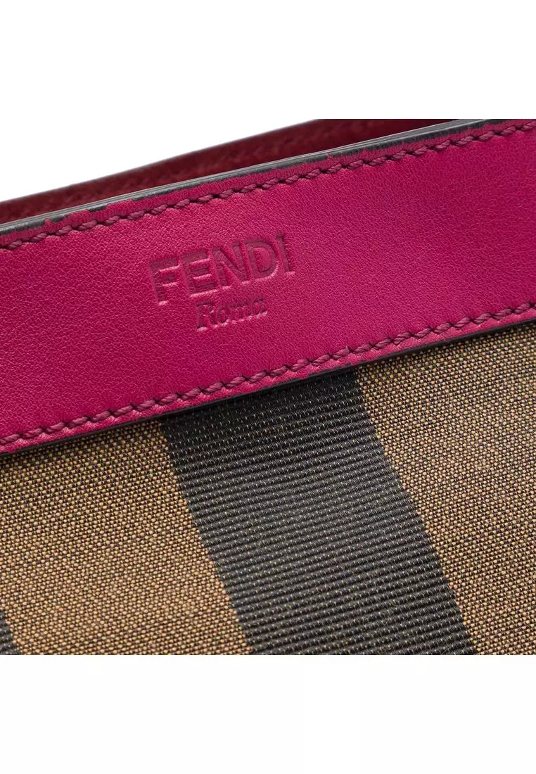 Pre-Loved Fendi Large Pequin Canvas Satchel