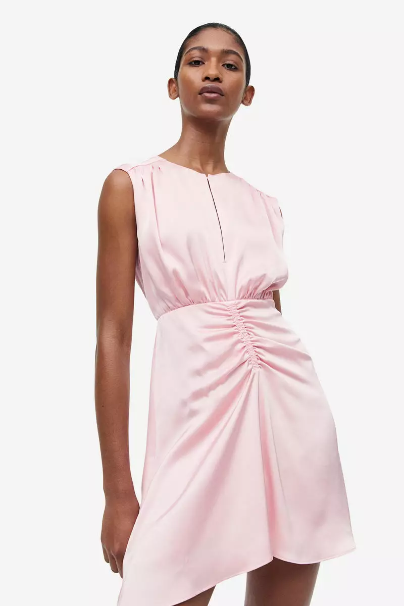Draped satin dress