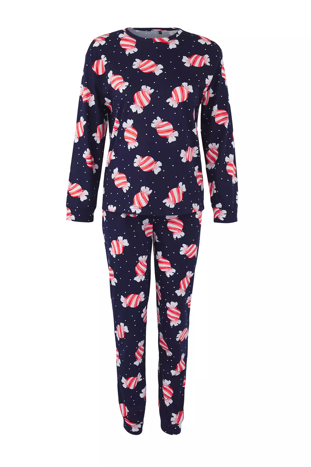 Teen Navy Blue 100% Cotton Fun Candy Printed Knitted Pajama Set Thmaw26Pt00018