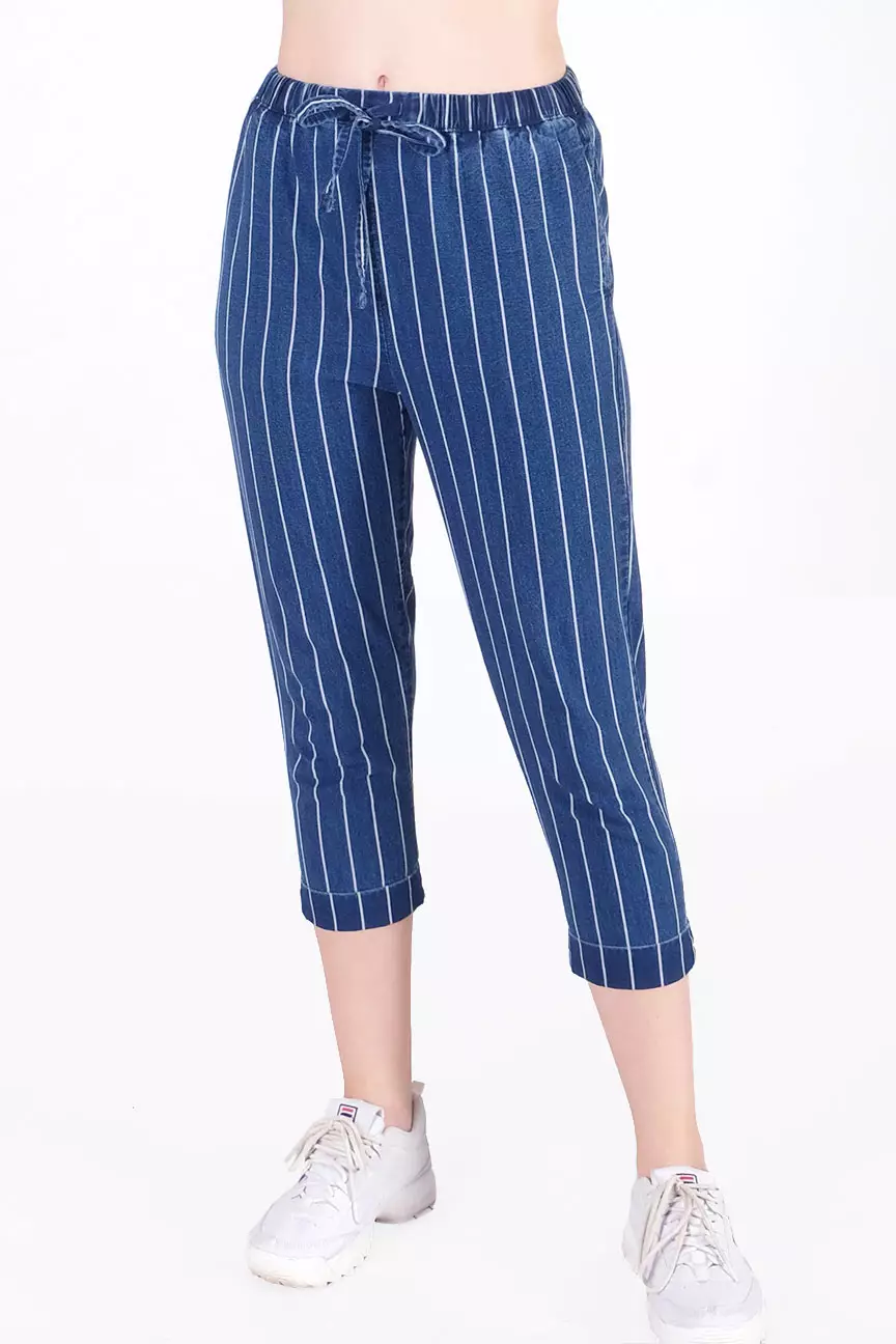 Celana Wanita Peggy Navy White