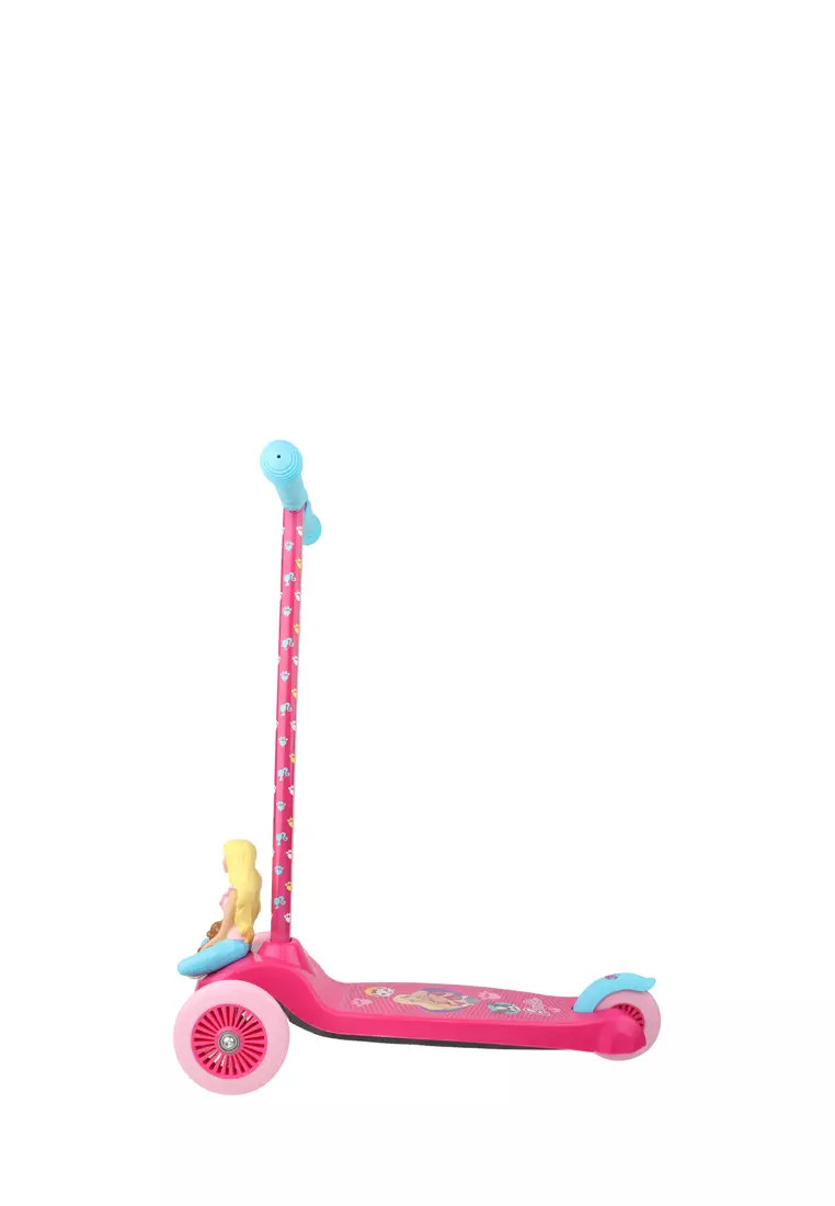 Dimensions Premium 3 Wheel Kids Scooter Molded 3D Barbie Doll- Skuter