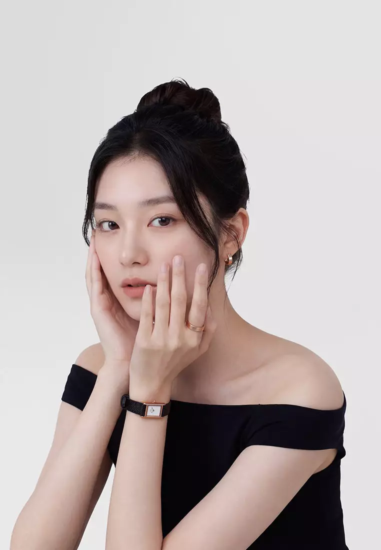 Bound Mini Black Lizard White Rose Gold - Women Watch Stainless Steel Leather Strap watch DW Official Authentic Original 女士手錶 不銹鋼手錶 DW 官方 真皮手錶 正品