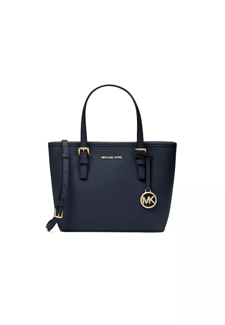  Michael Kors Charlotte Large Top Zip Tote (Navy/Silver  Hardware) : Clothing, Shoes & Jewelry