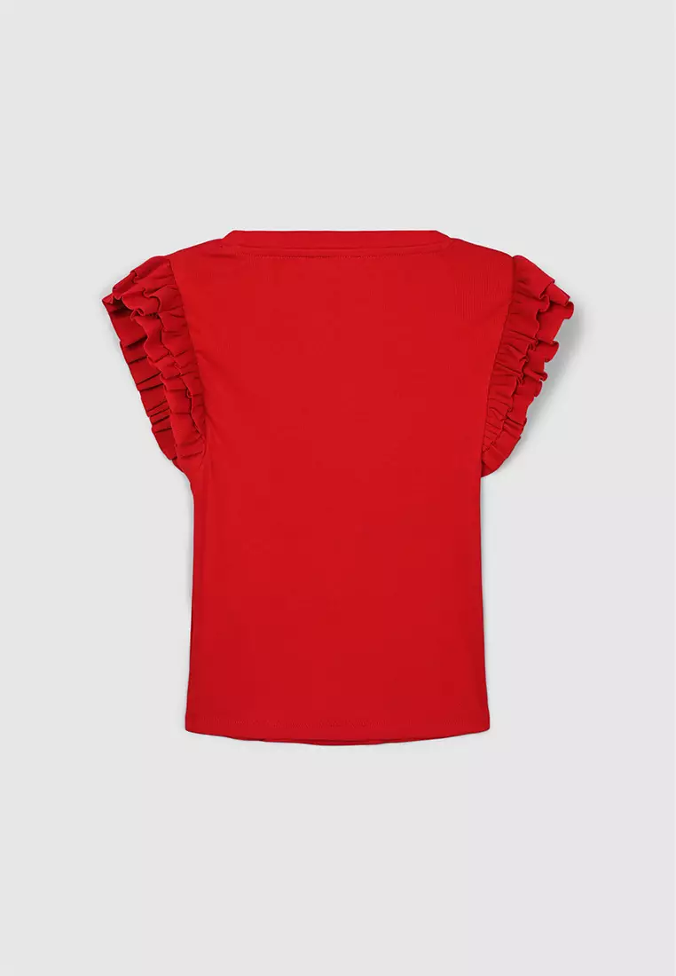 Woman Ruffled Sleeves T-Shirt