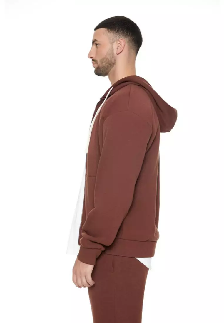 Red zip up hoodie forever 21 top