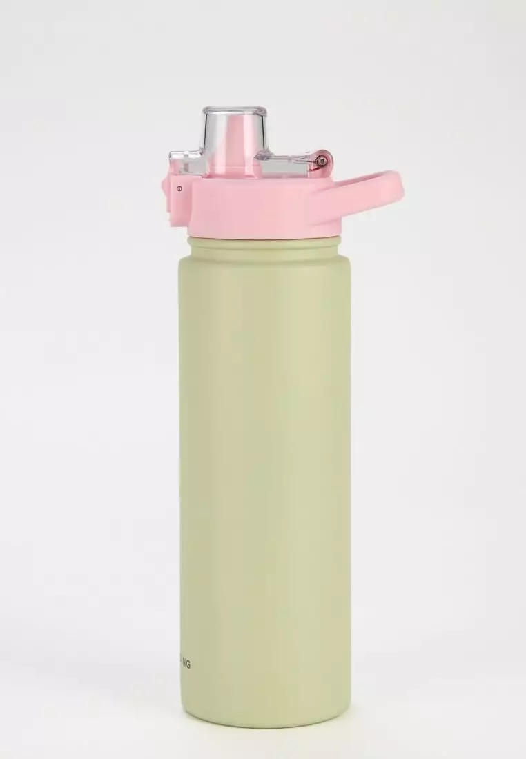 Crossing Urban Ceramic S/S Insulated Straw Sipper Cap Sports Bottle With Handle 720ml - Pistachio Pink (Mix)