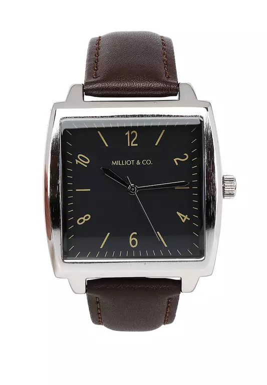 Sean Silver Leather  Watch