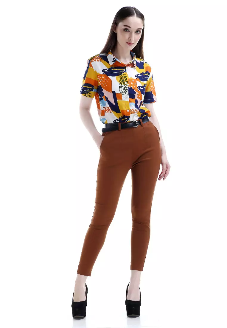 Hazel Celana Chino Wanita Bawahan Kasual Baggy Pants Woman - Milo