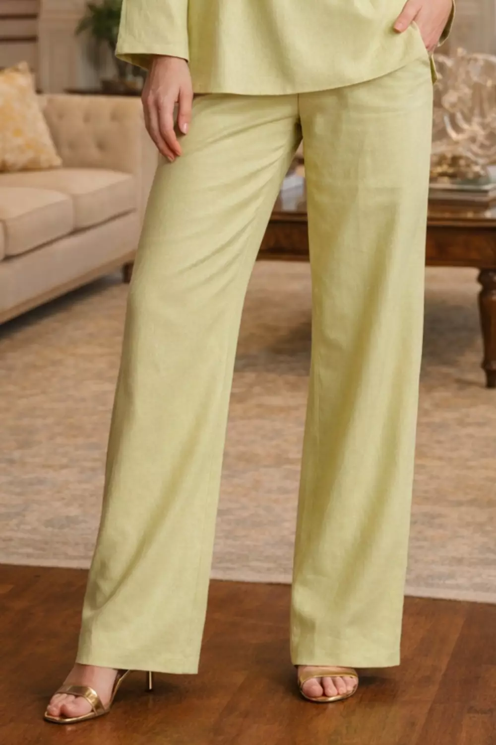 Essentials Lounge Wear Lenin Bottom Olive Green (Only Pants)