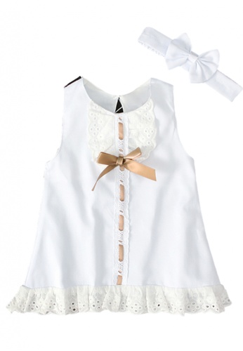 RAISING LITTLE white Stalia Dress Set A507BKA134D62DGS_1