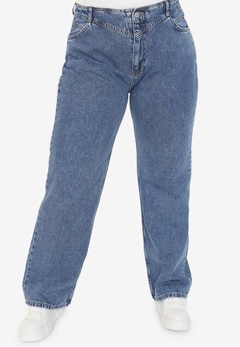 Trendyol blue Plus Size Casual Jeans E390FAA23ED772GS_1