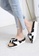 Crystal Korea Fashion black and white Korean-made platform slippers with color matching big bow (4CM) EE603SH1C1186CGS_3