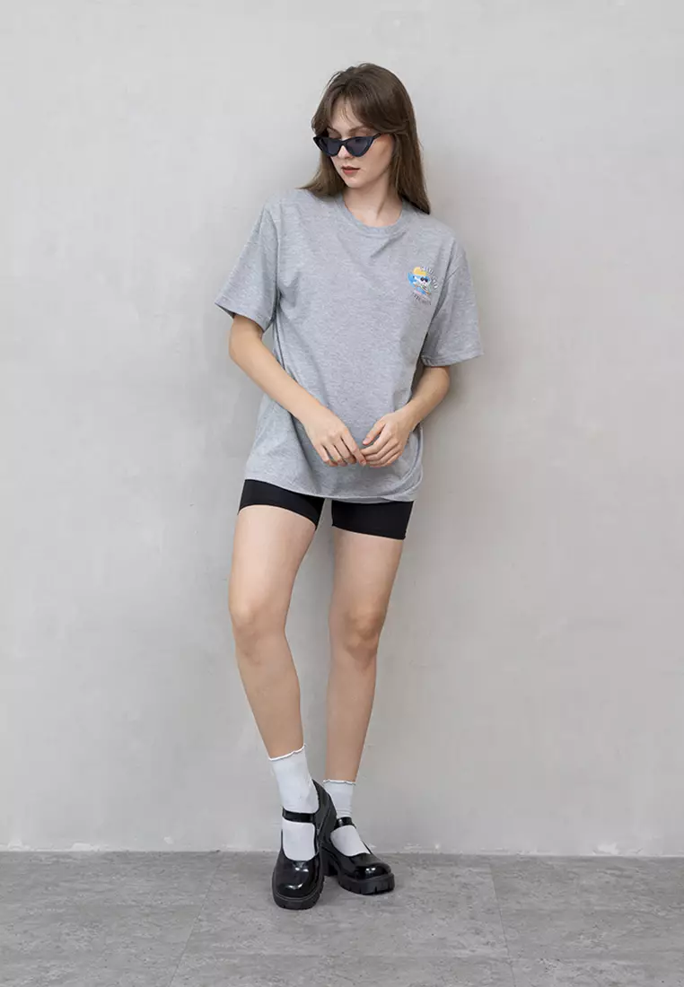 Kaos Abu t shirt polos wanita houseofcuff motif California